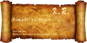 Komjáti Rita névjegykártya