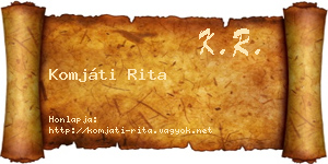 Komjáti Rita névjegykártya