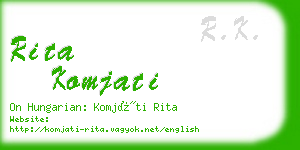 rita komjati business card